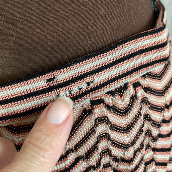 Missoni Italy Multi Colored Striped Merino Wool Fitted Skirt 6 - Picture 3 of 9